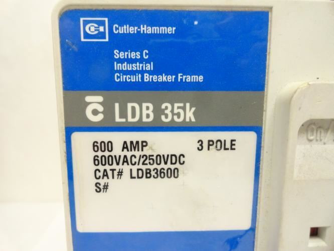 Cutler-Hammer LDB3600; Circuit Breaker; 600A; 3P; 600VAC/250VDC