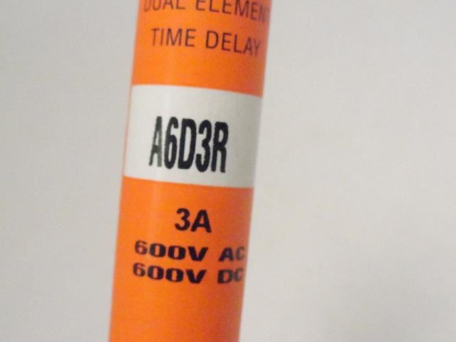 Ferraz A6D3R; Fuse; 3A 600VAC/VDC
