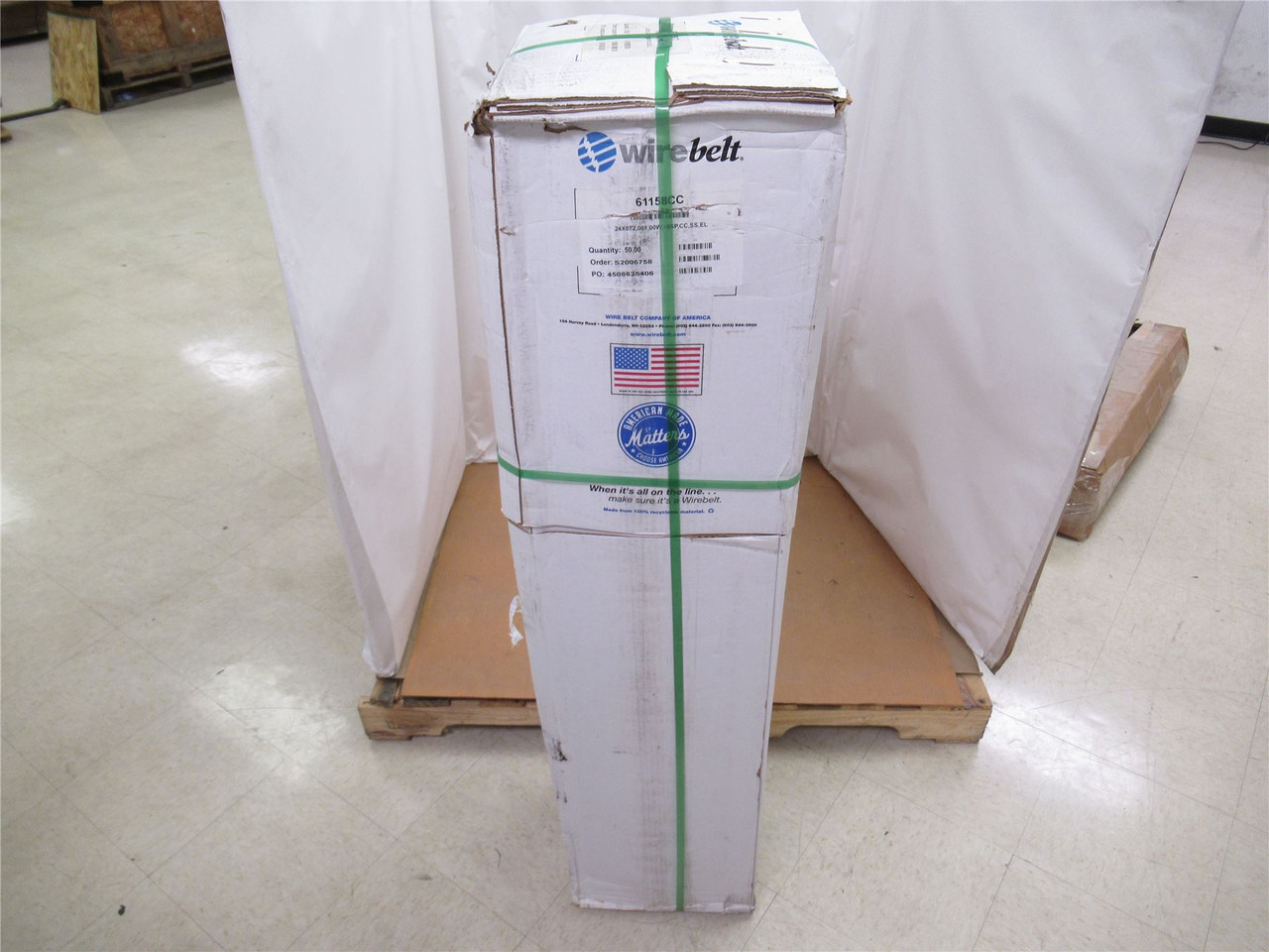 Wire Belt 61158CC; Conveyor 24X07205100W19SPCCSSEL 50'L