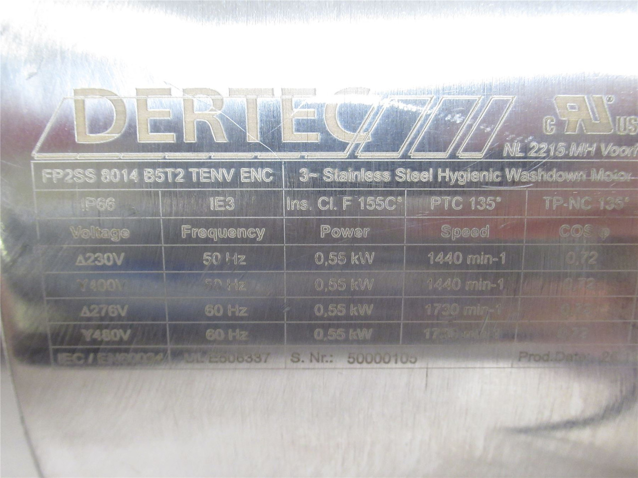 Dertec FP2SS 8014 B5T2; AC Motor SS 5.5kW 480VAC 1730RPM