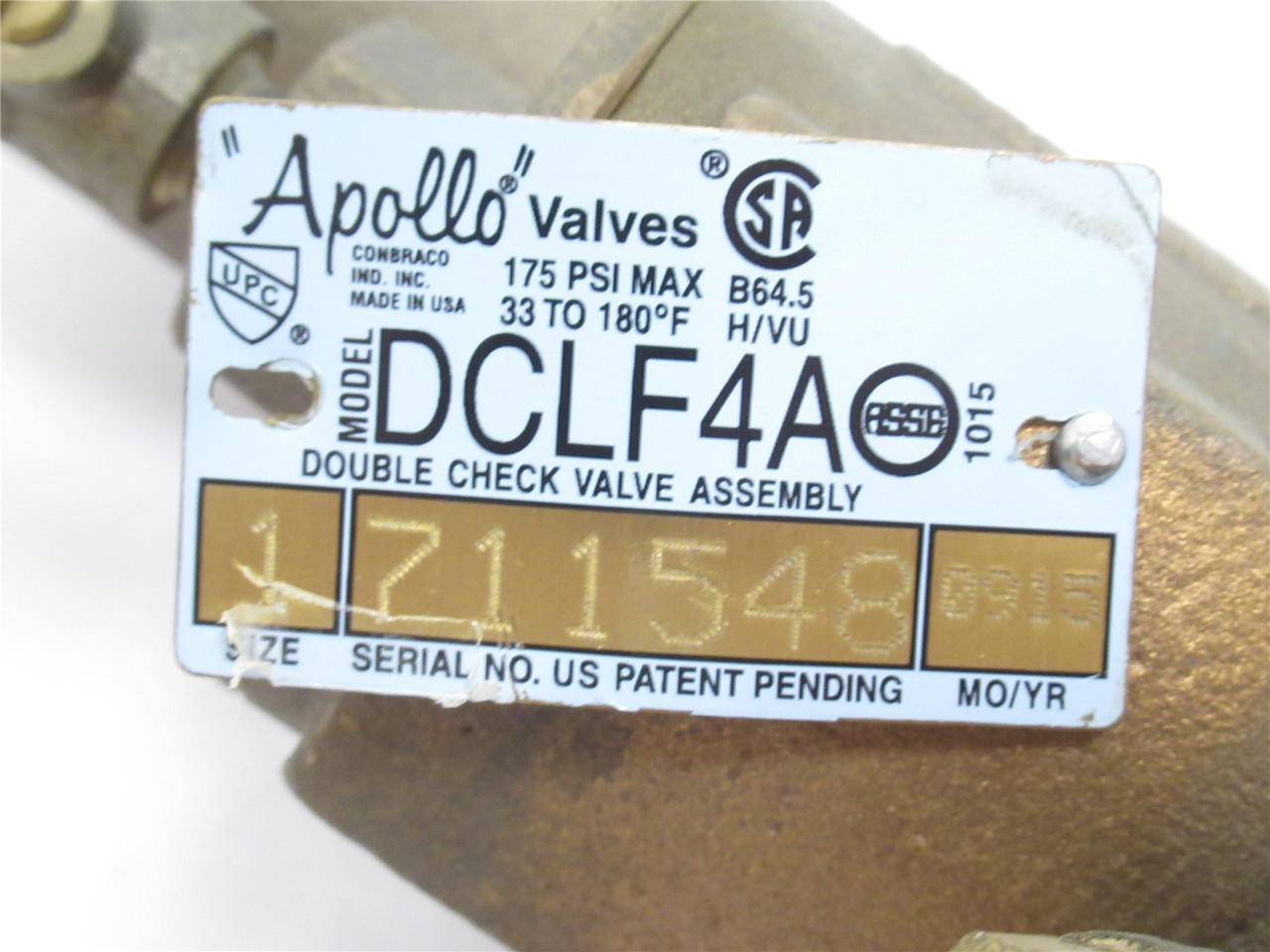 Apollo 4ALF-105-A2F;  Bronze Backflow Preventer; Size: 1"