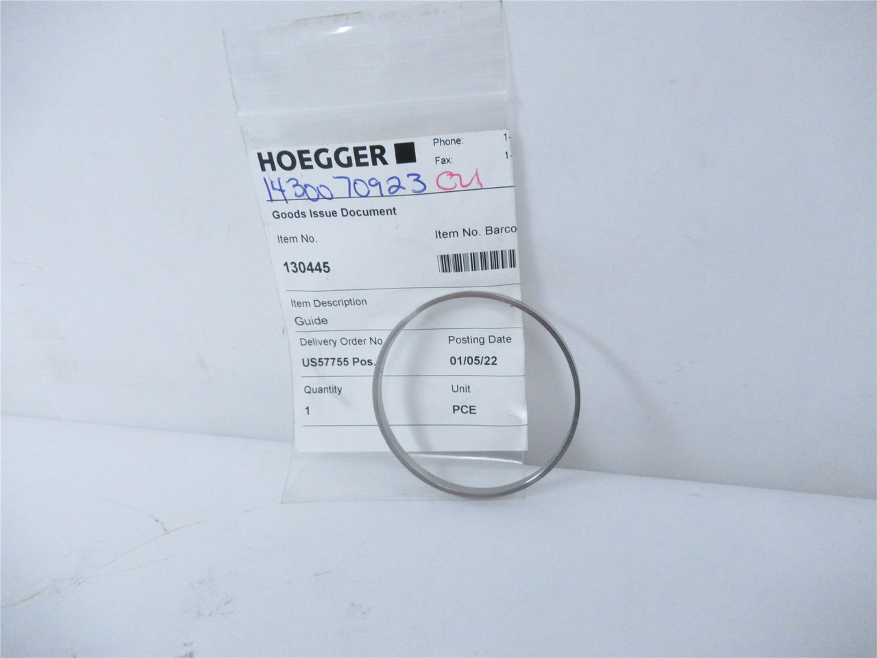 Hoegger 130445; Ring Guide 60mm ID 64mm OD