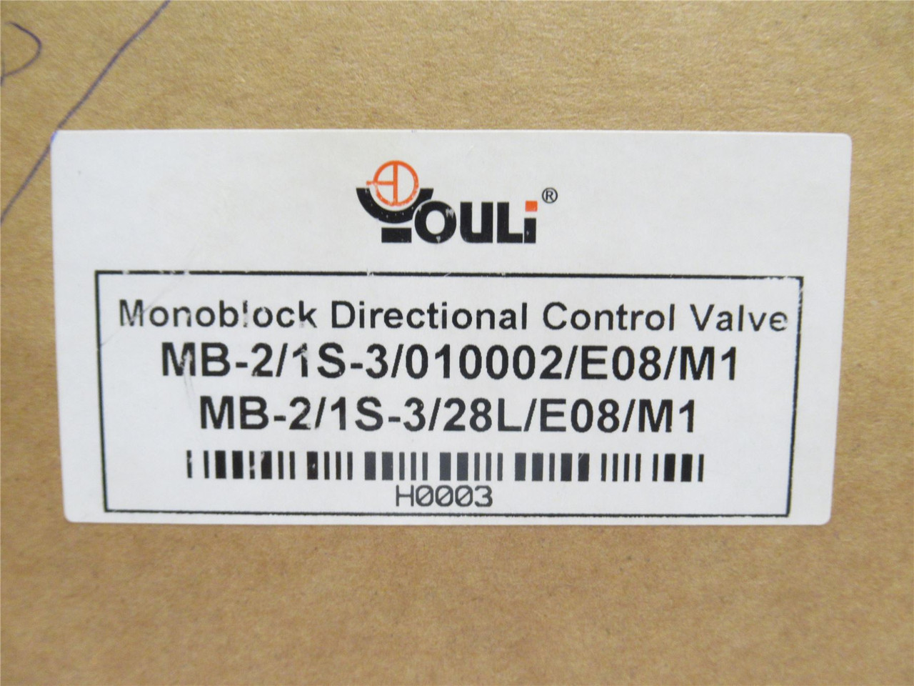 YOULI MB-2/1S-3/28L/E08/M1; Monoblock Direction Control Valve