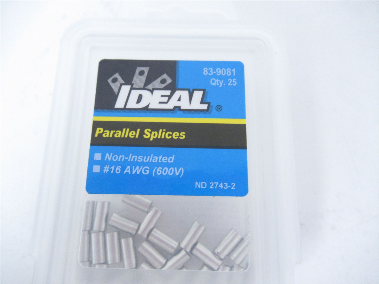 Ideal 83-9081; Parallell Splices Non Insulated #16AWG (600V)