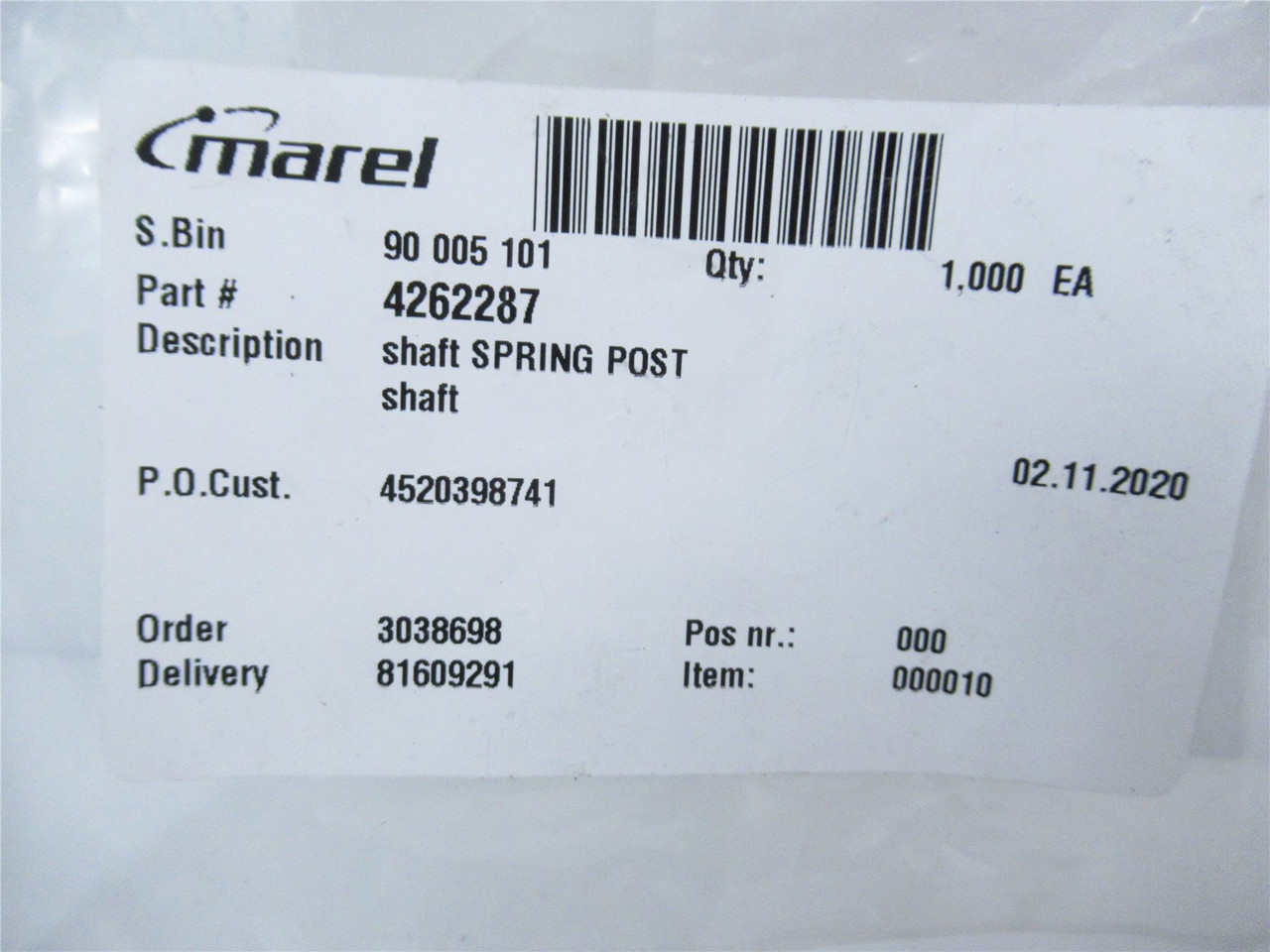 Marel 4262287; Shaft Spring Post Lot of 2