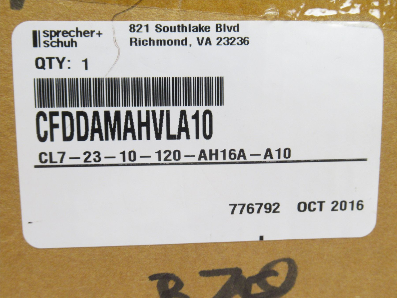 sprecher+schuh CL7-23-10-120-AH16A-A10; Starter; 10-16A; 690V