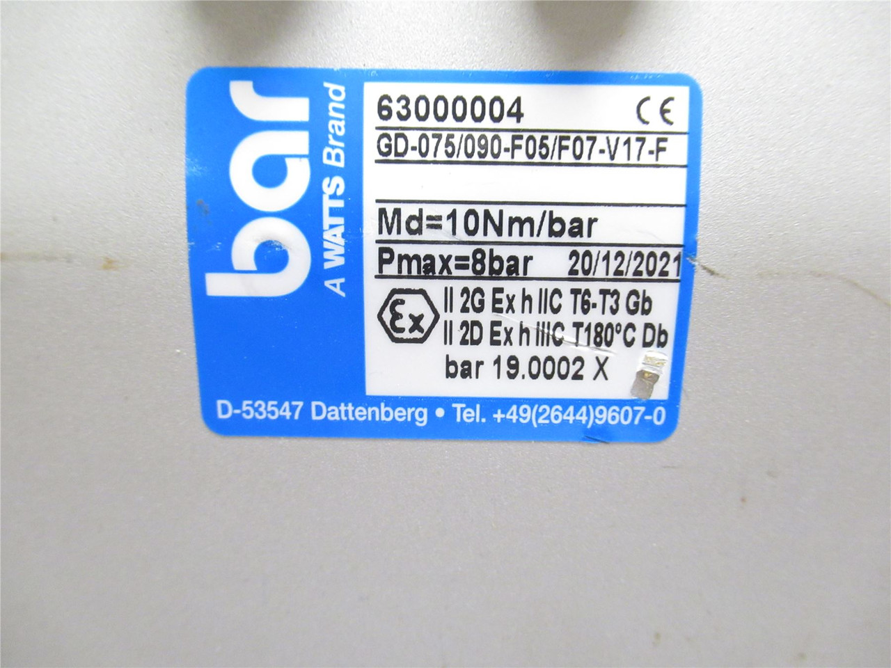 Stubbe 239406; Actuated Ball Valve C 10 DA; 2-3/4"NPS; 8-Bar