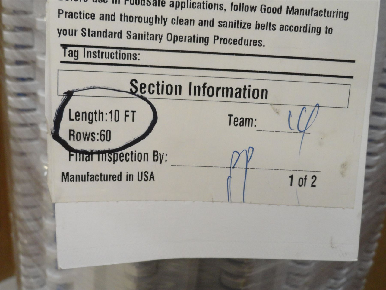 Intralox S800-30-10; Flat Top Belt; 30" Wide x 10' Long