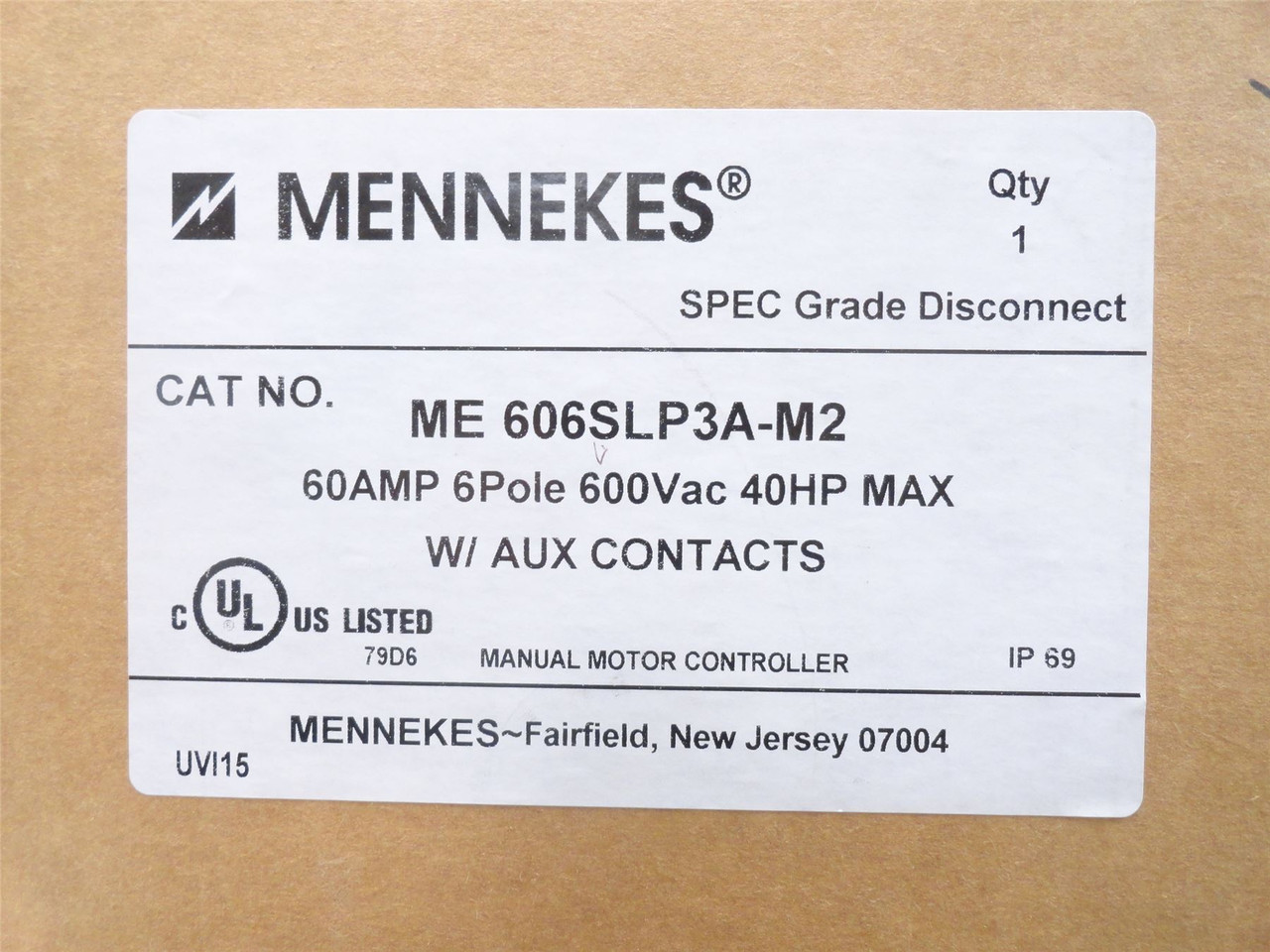 Mennekes ME 606SLP3A-M2; Motor Disconnect Switch; 60A; 600V