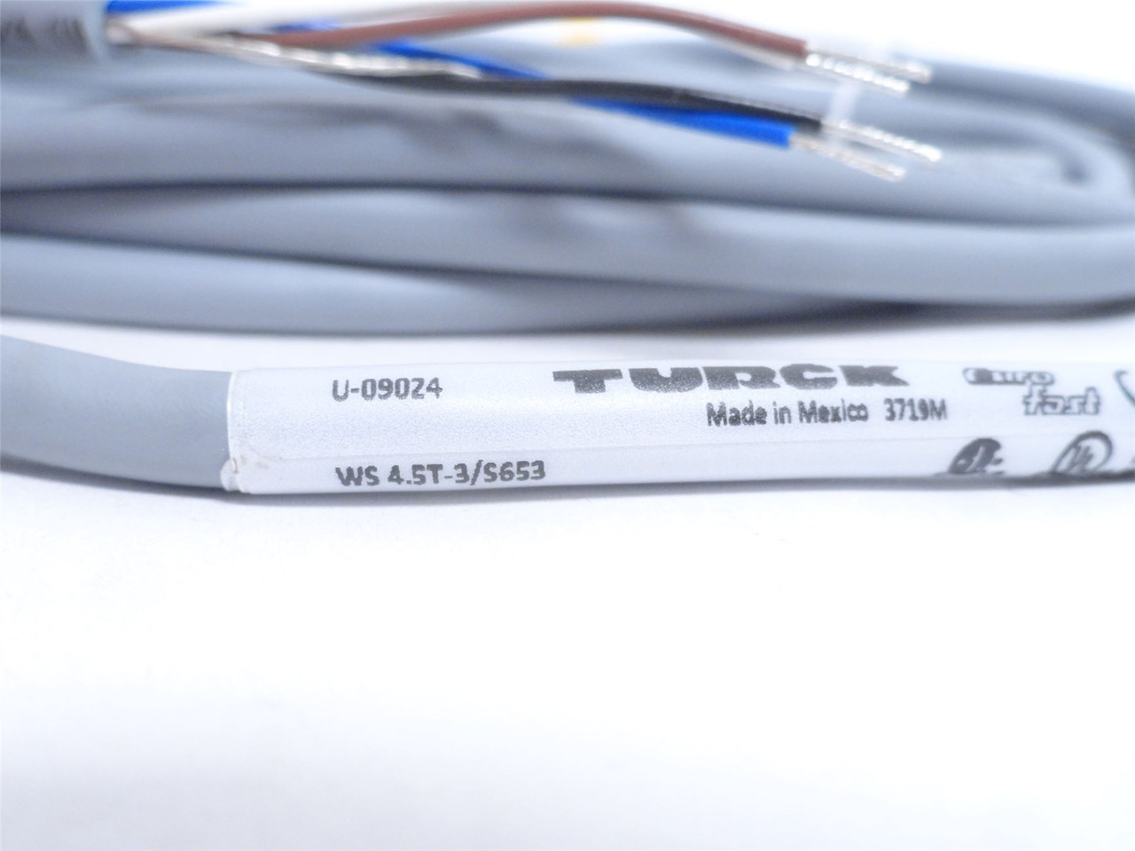 Turck WS 4.5T-3/5653; Single-Ended Mating Cable U-09024; 250V