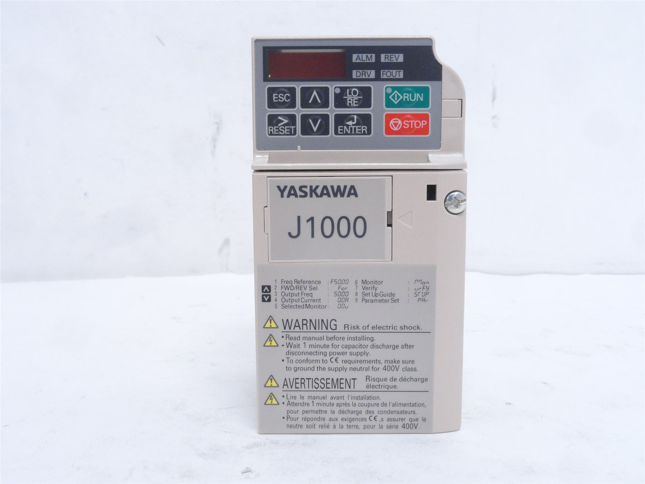 Yaskawa CIMR-JCBA0002BAA; AC Drive .35kw 1ph-IN 3ph-OUT 240V