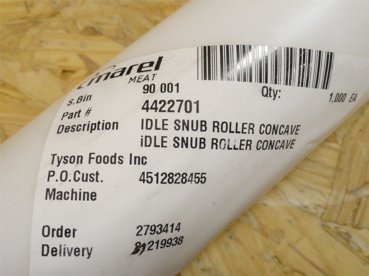 Marel 4422701; Concave Idle Snub Roller; 23-1/2" Belt Width