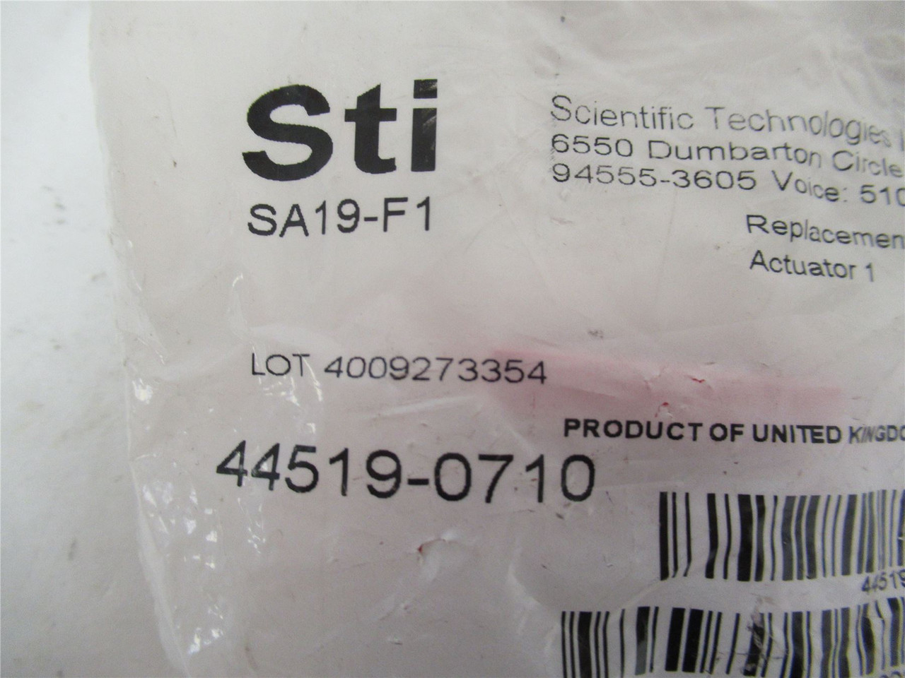 STI 44519-0710; Switch Actuator Factory Sealed