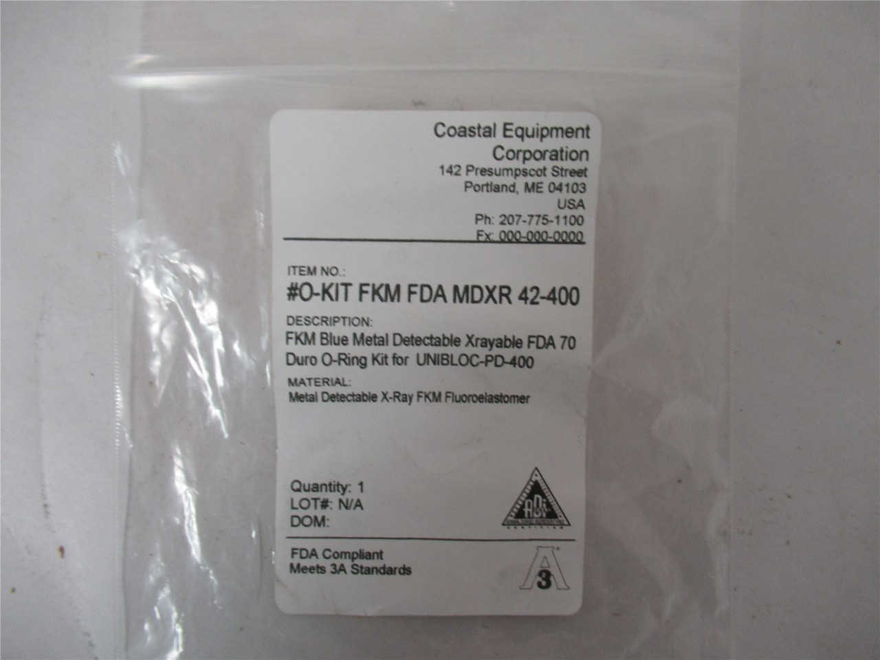 Rubber Fab Molding OKITEPDM42400; ORing Kit Metal Detectable