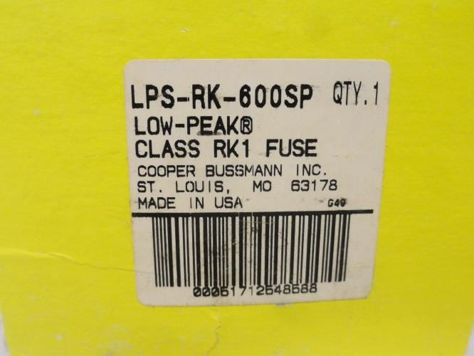 Bussmann LPS-RK-600SP; Dual-Element Time Delay Fuse; 600A; 600V