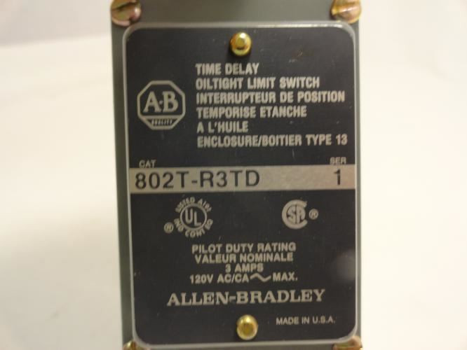 Allen-Bradley 802T-R3TD; Time Delay Limit Switch; 120V 3 Amp