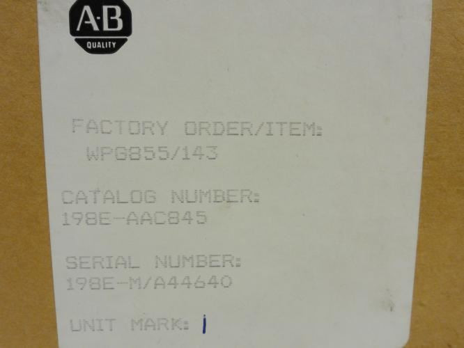 Allen-Bradley 198E-AAC845; Molded Plastic Enclosure; Type: 1