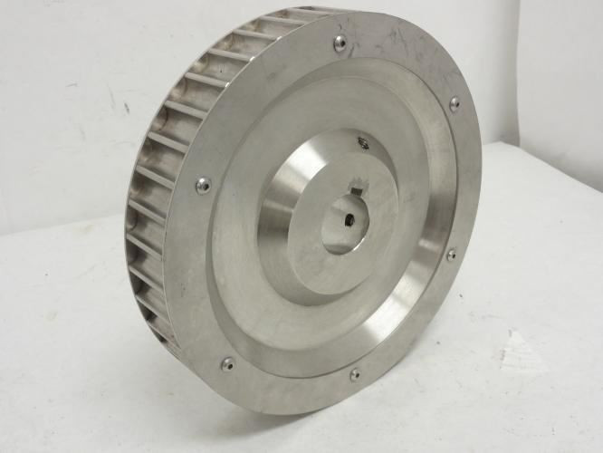 MFG- MDL-UNKN-140207; Timing Belt Pulley SS; 1.5"ID; 9-3/4" OD