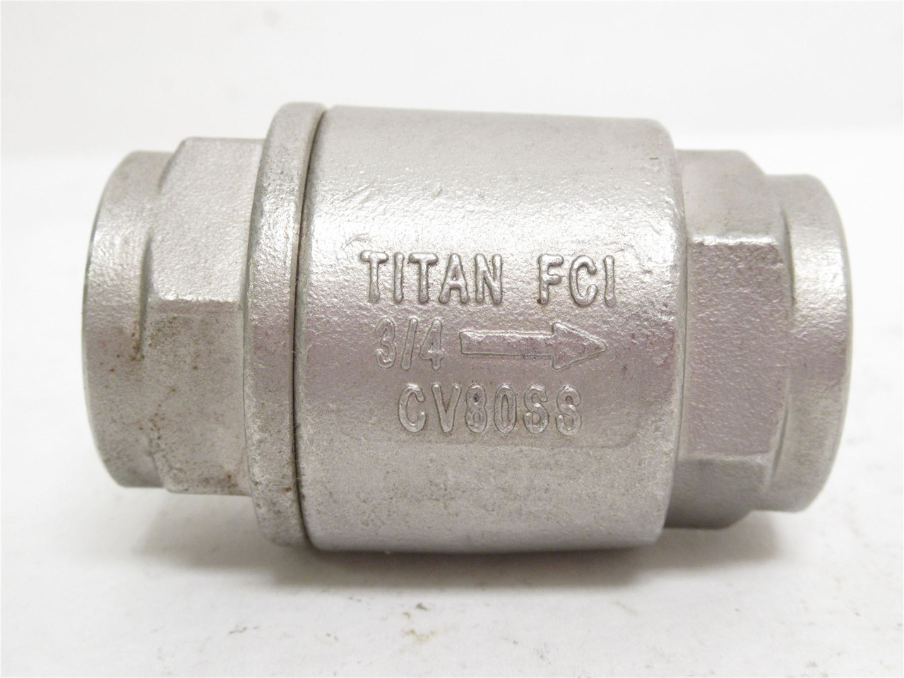 Titan FCI CV80SS-3/4; Inline Check Valve; SS; 3/4NPT; ANSI300