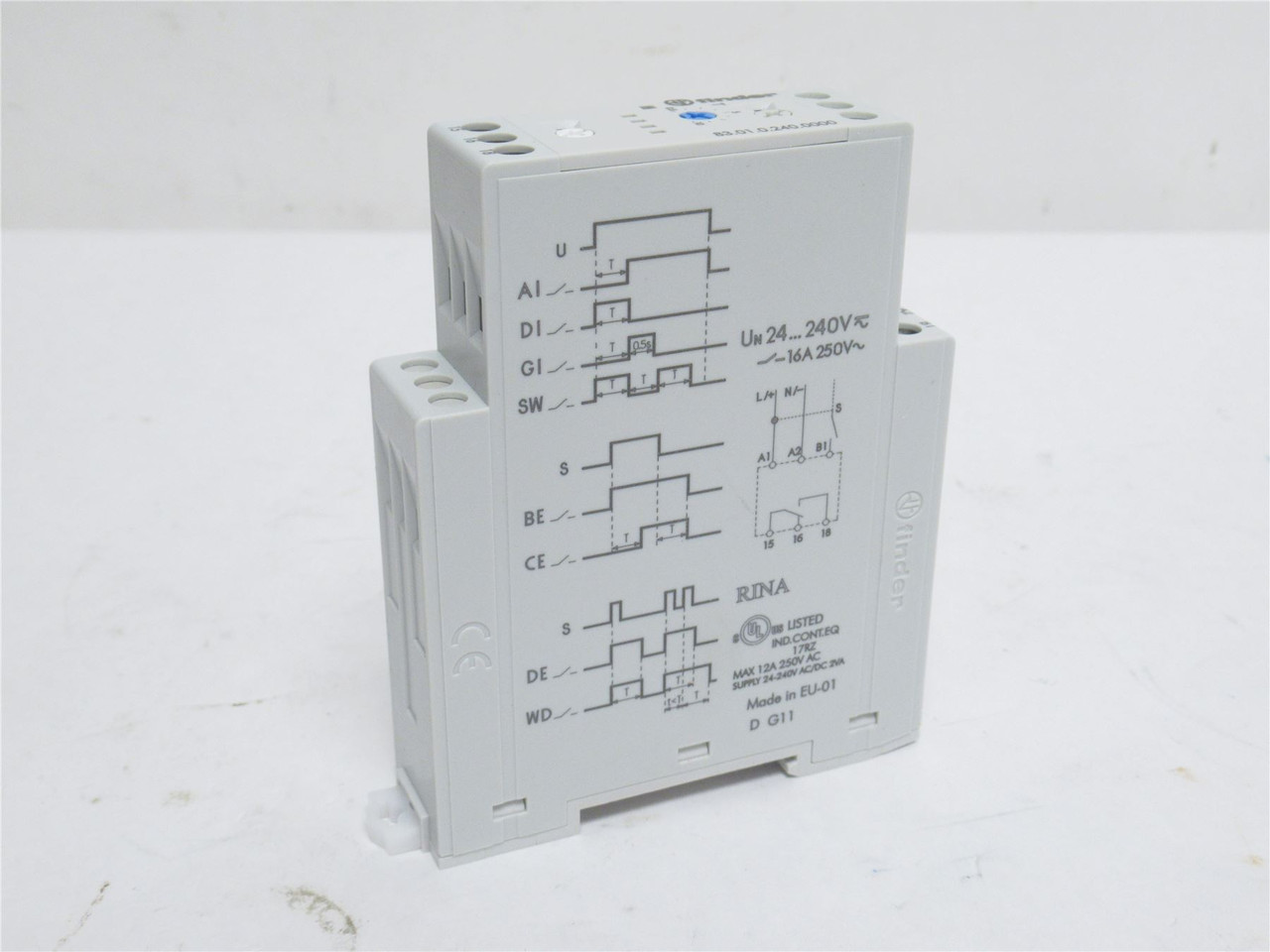 Finder 83.01.0.240.0000; Time Delay Relay; 16A; 1/2s-10 Days
