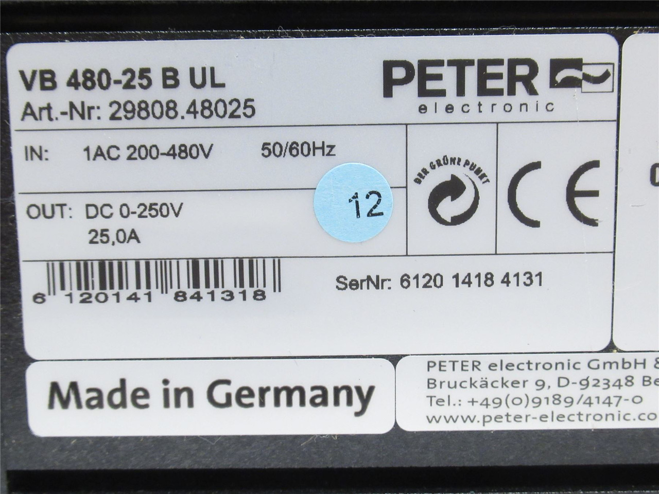 Peter VB 80-25 BUL ; AC Motor Brake; 29808.48025; 200-480VAC
