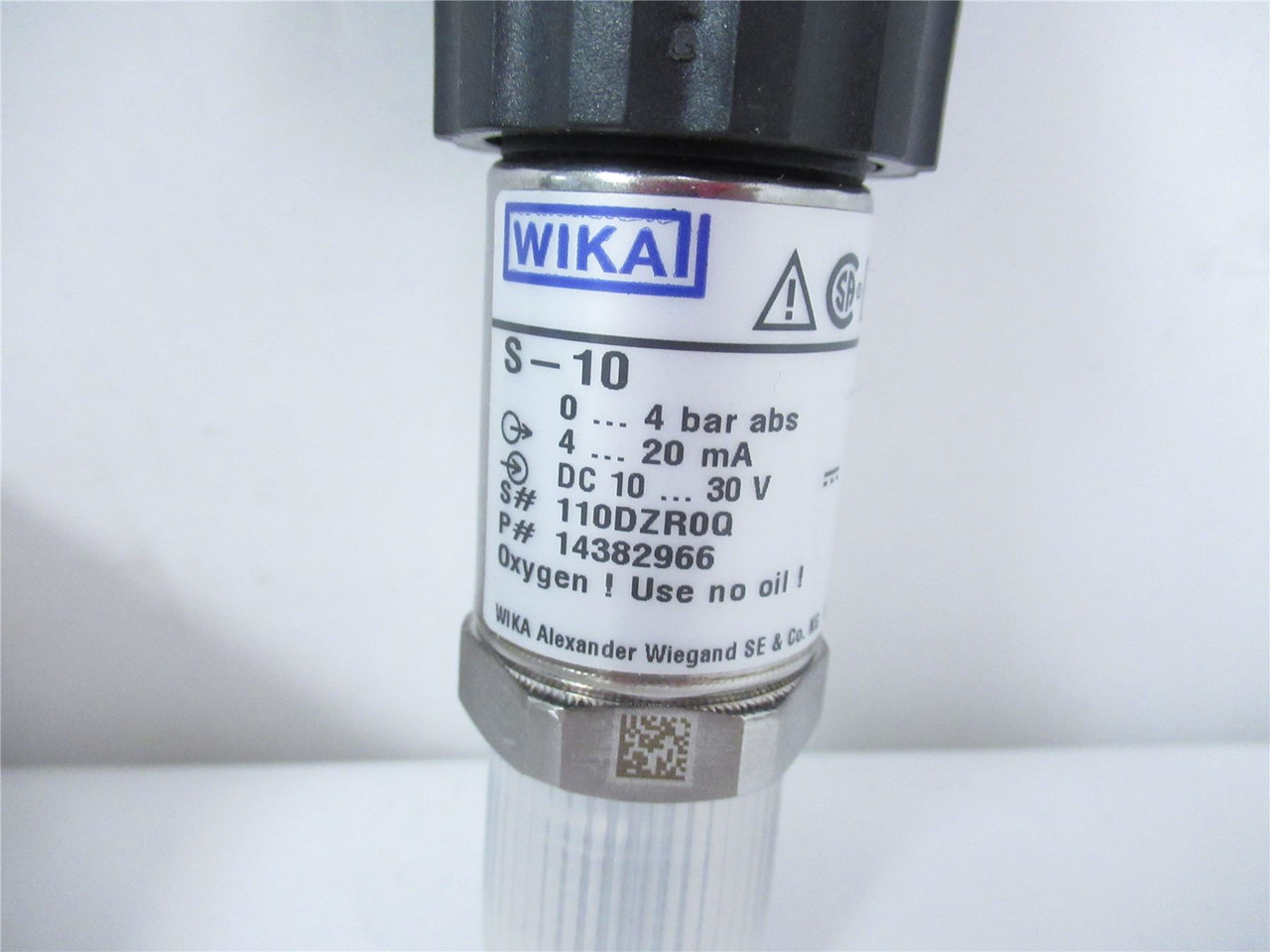 WIKA S-10; Pressure Sensor; 14382966; 0-4 Bar