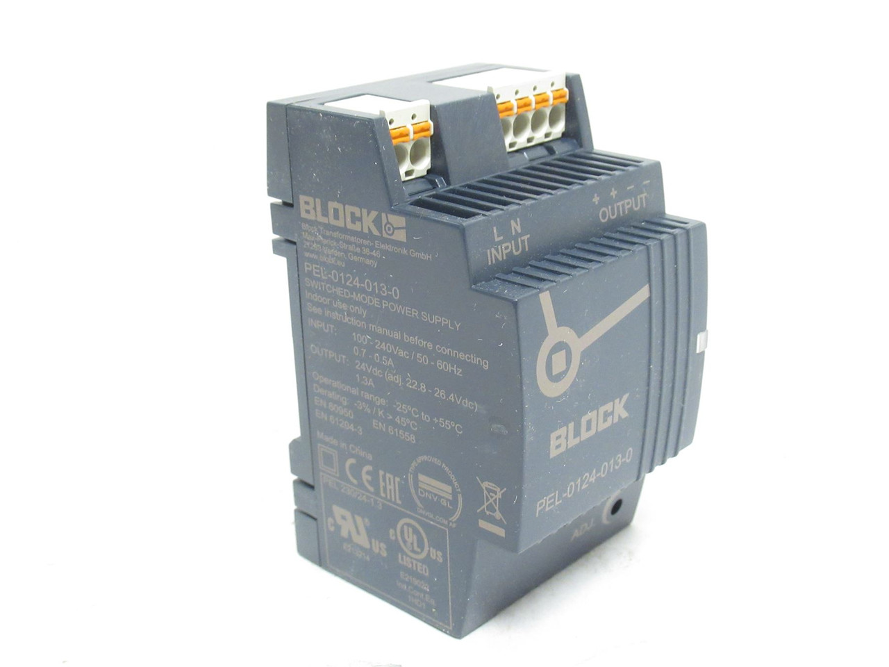 Block PEL-0124-013-0; Power Supply 100-240VAC In; 24VDC Out