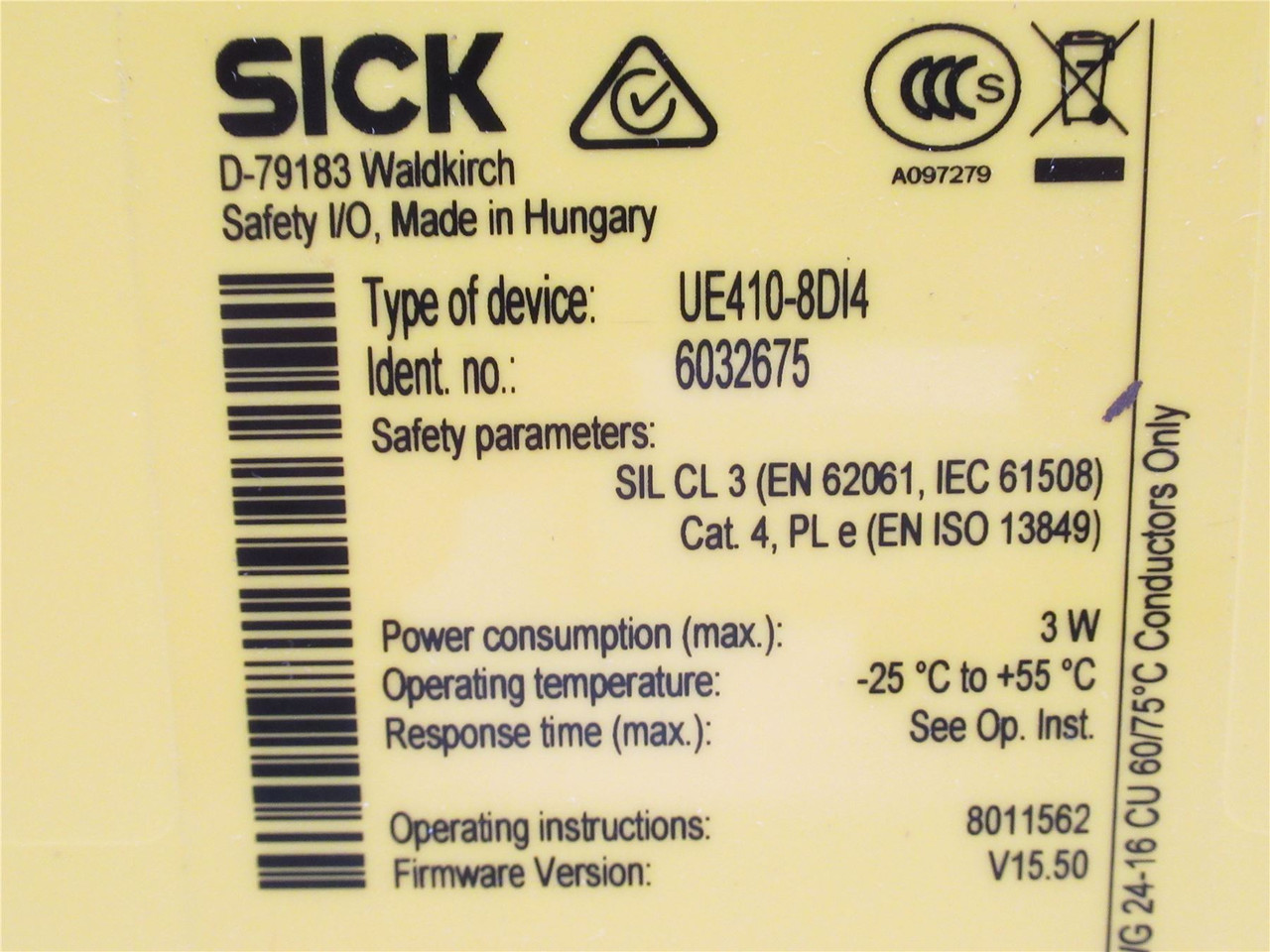 SICK UE410-8DI4; Safety Relay Module 6032675; 8X Digital Out
