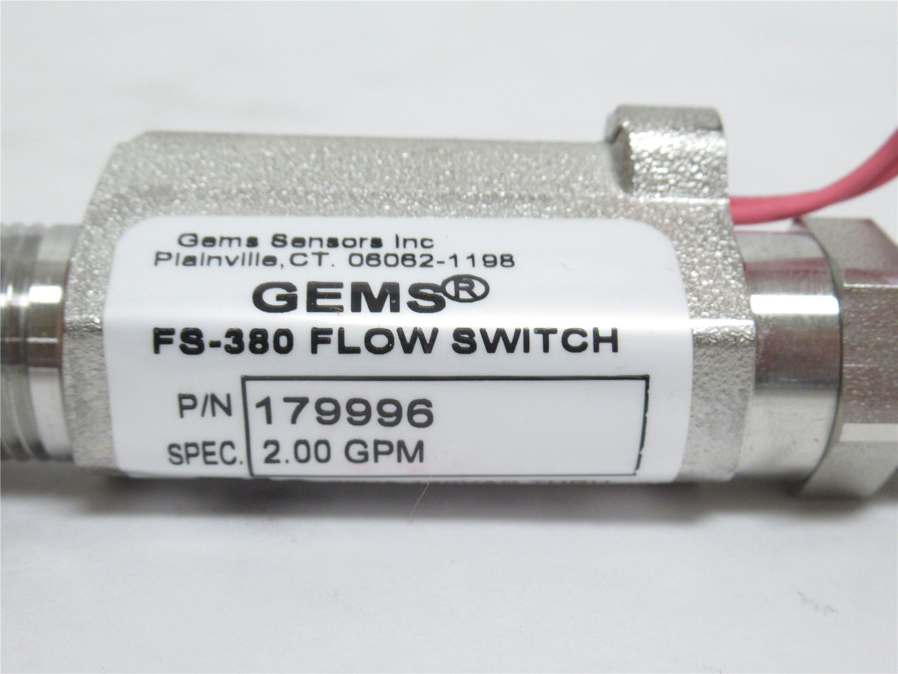 GEMS 179996; Liquid Flow Switch FS-380; SS; 3/8NPT; 1-2GPM