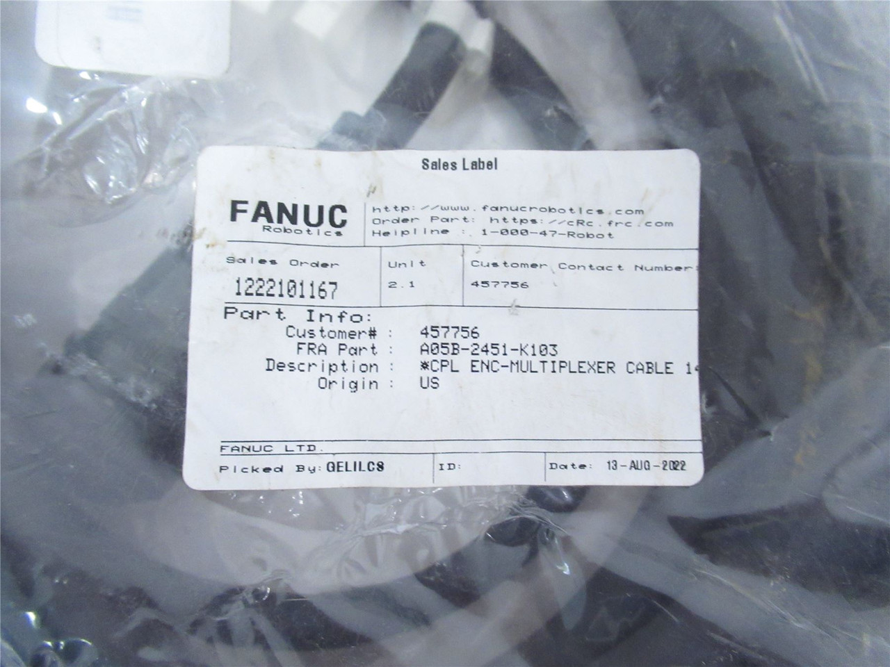 Fanuc a05b2451k103; Multiplexper 14M Cable