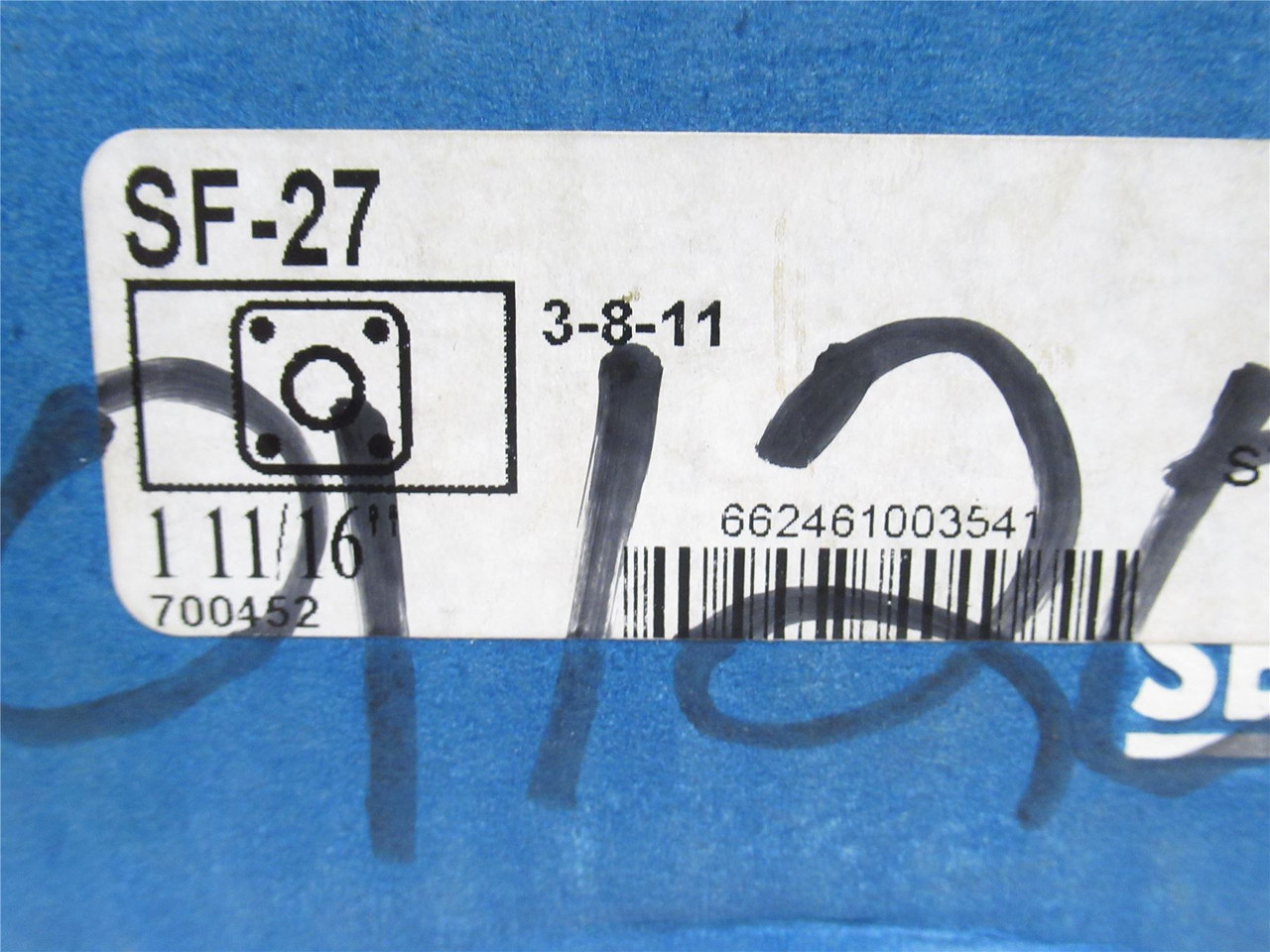 Sealmaster SF-27; Flange Bearing; 1-11/16"ID; 4-Bolt