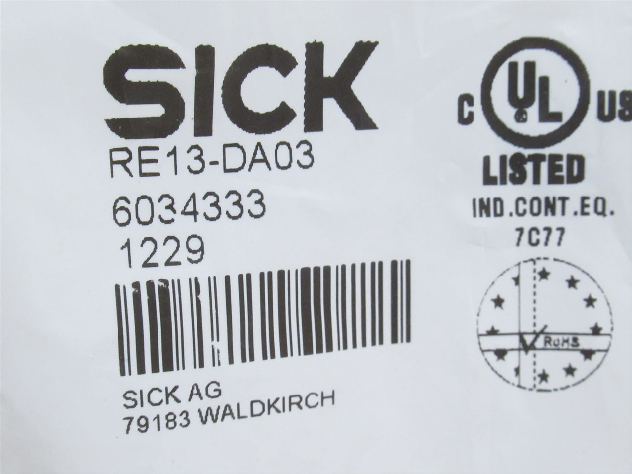 SICK RE13-DA03; Magnetic Safety Switch; 6034333; 24VAC/DC