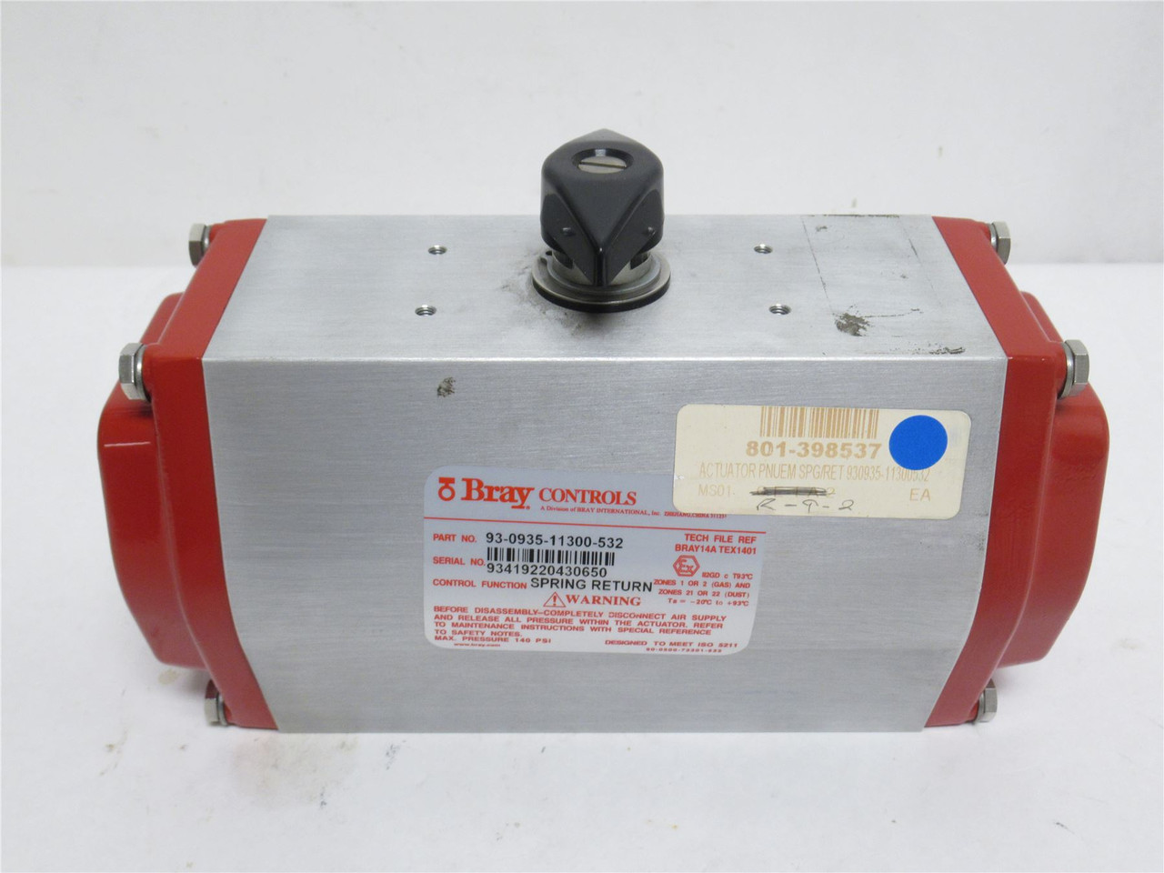 Bray Controls 93-0935-11300-532; Pneumatic Actuator; 140PSI