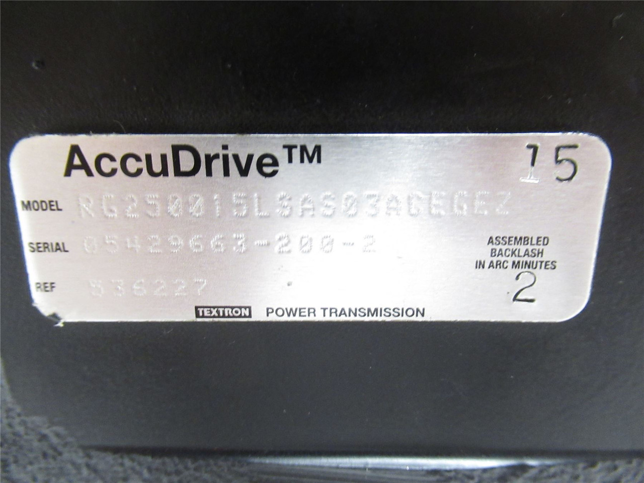 AccuDrive RG250015LSAS03ACEGEZ; Gear Speed Reducer; 15:1 Ratio