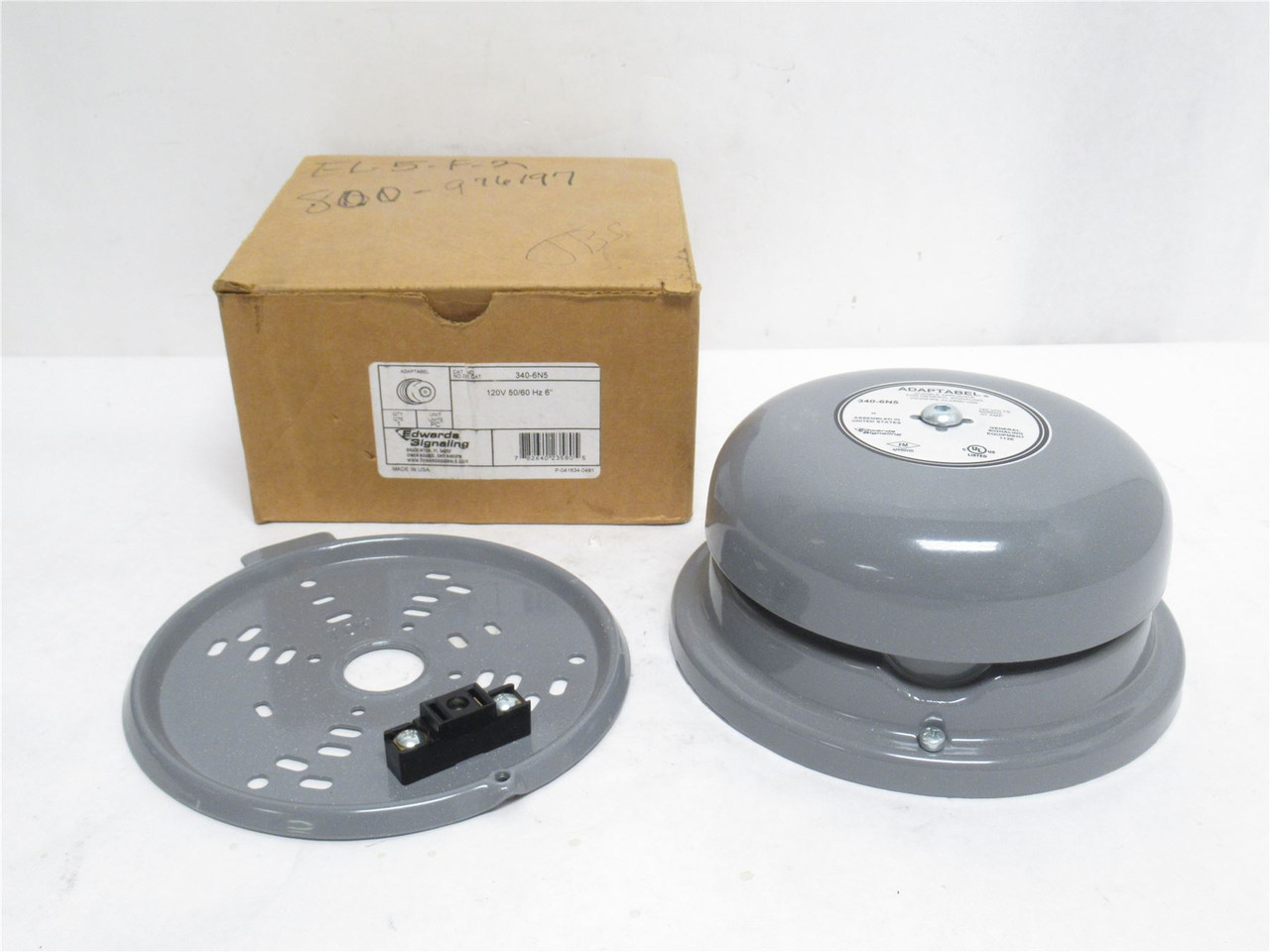 Edwards 340-6N5; Vibrating Bell; Size: 6"; 120VAC; 102/92dB