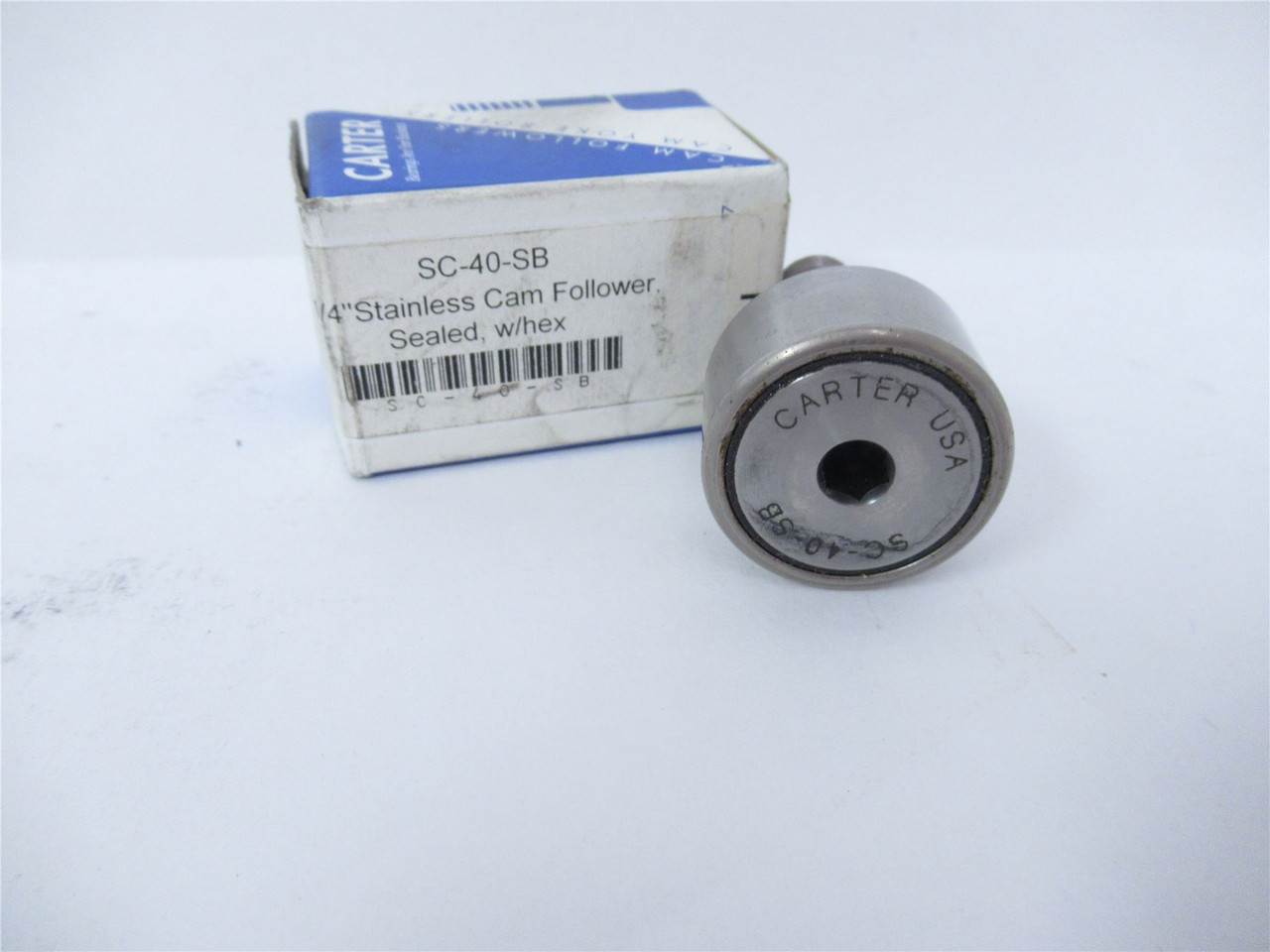 Carter Bearings SC-40-SB; Flat Cam Follower 1.25"OD 1/2"Stud