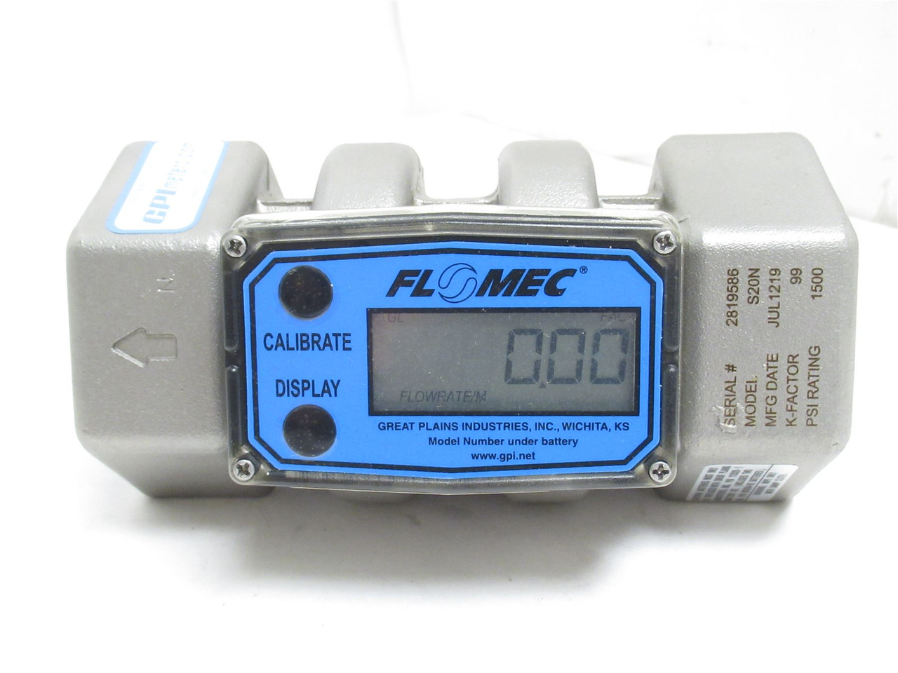 GPI G2S20N09GMB; Digital Flow Meter; SS; 2NPT; 20 - 200 GPM