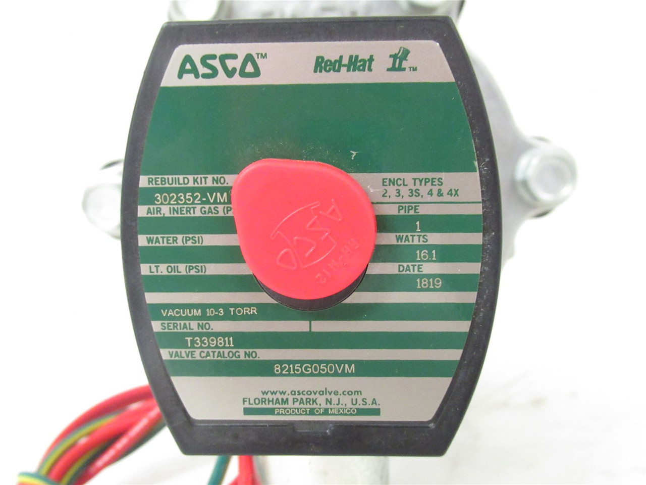 Asco 8215G050VM; Solenoid Valve; 120VAC; 16.1W; 1"NPT