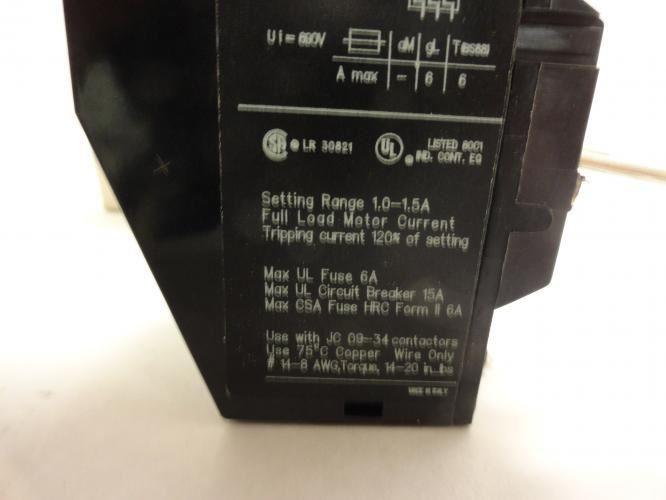 Joslyn Clark JLA1G; Overload Relay; Ie= 1.0-1.5A