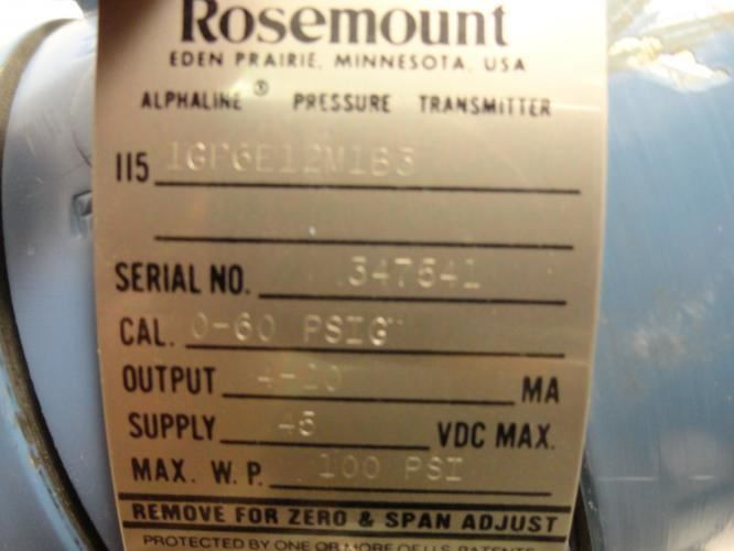 Rosemount 1GP6E12M1B3; Pressure Transmitter