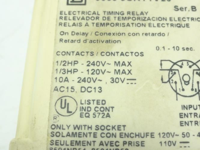 Schneider 9050-JCK11V20; Timing Relay