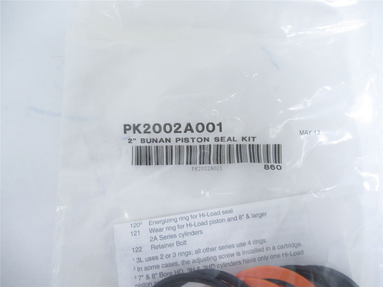 Parker PK2002A001; Piston Seal Kit - 2" Diameter; Series SA