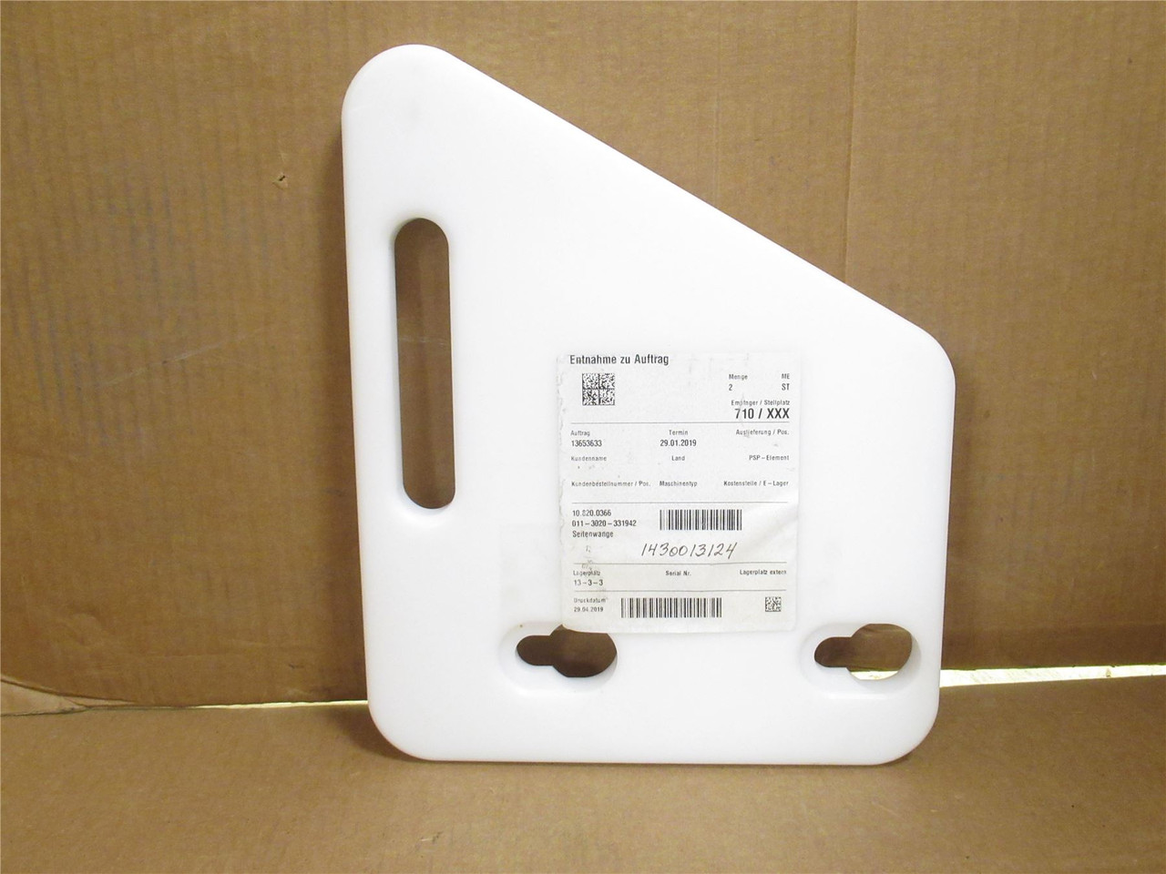 Multivac 10.820.0366; Side Cheek Plastic Siding