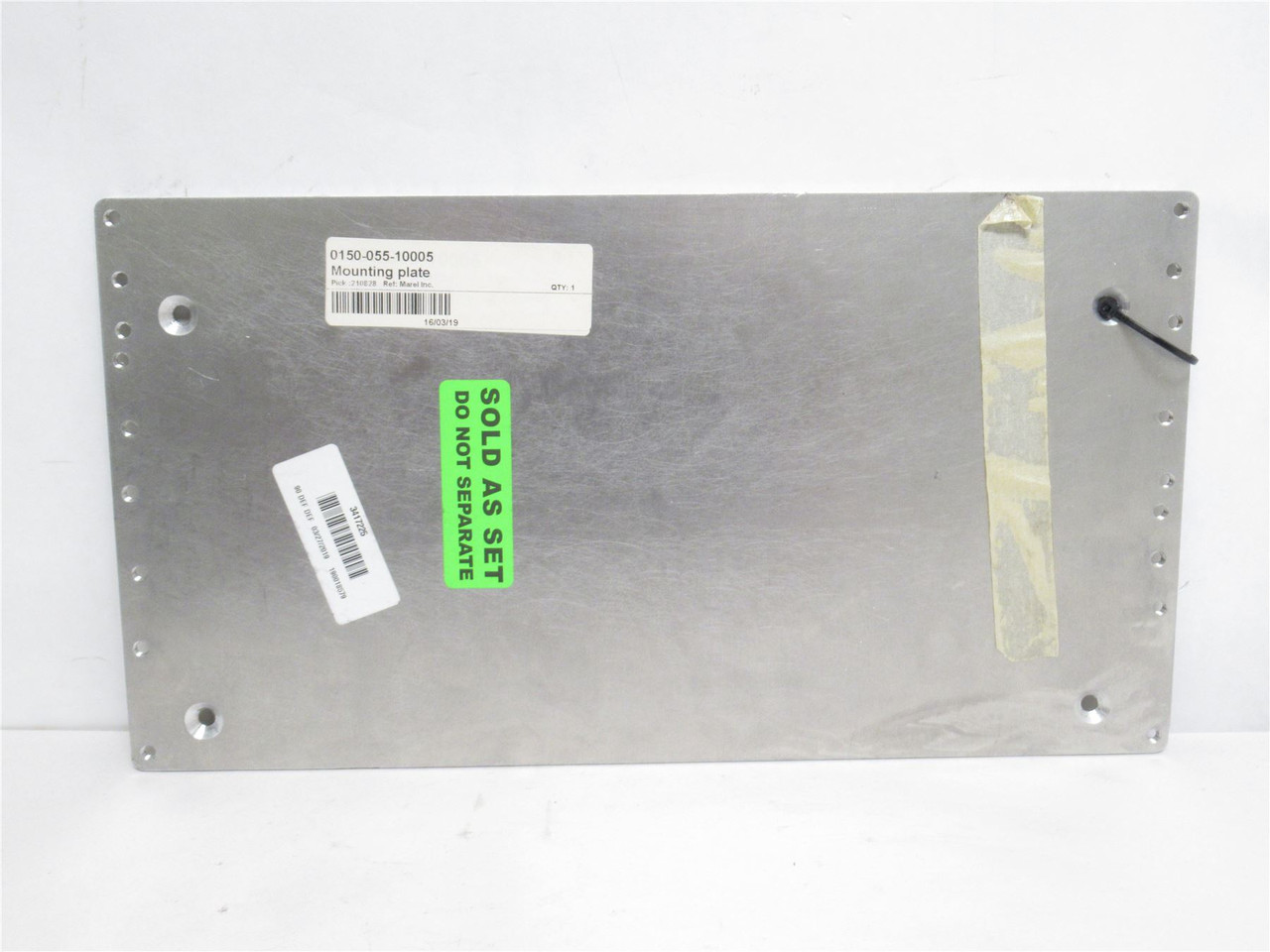 Marel 3417225; Mounting Plate; SS; 15-3/8" Long x 8-1/4" Wide