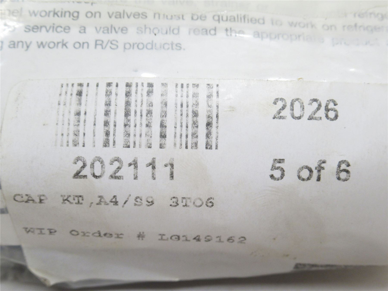 Parker 202111;  Cap Kit; A4/S9; 3" To 6"