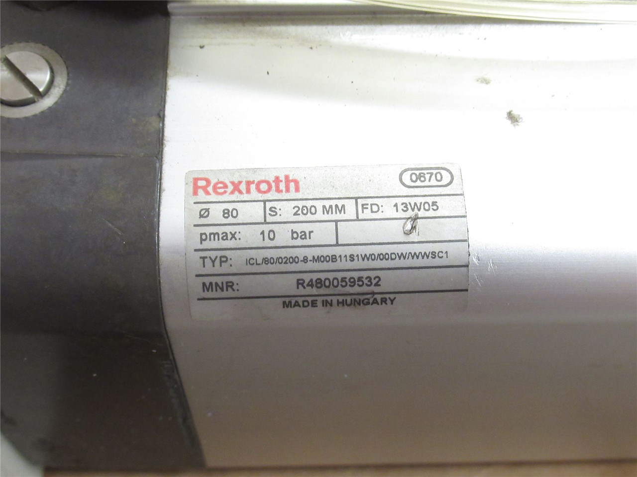 Rexroth R480059532-ASSY; Air Cylinder Assy; 80mmID x 200mm Stk