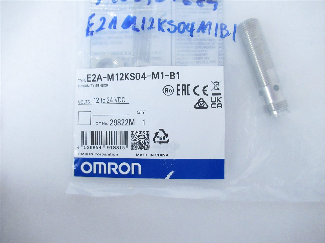 Omron E2A-M12KS04-M1-B1; Inductive Sensor - 4 mm; 12-24 VDC