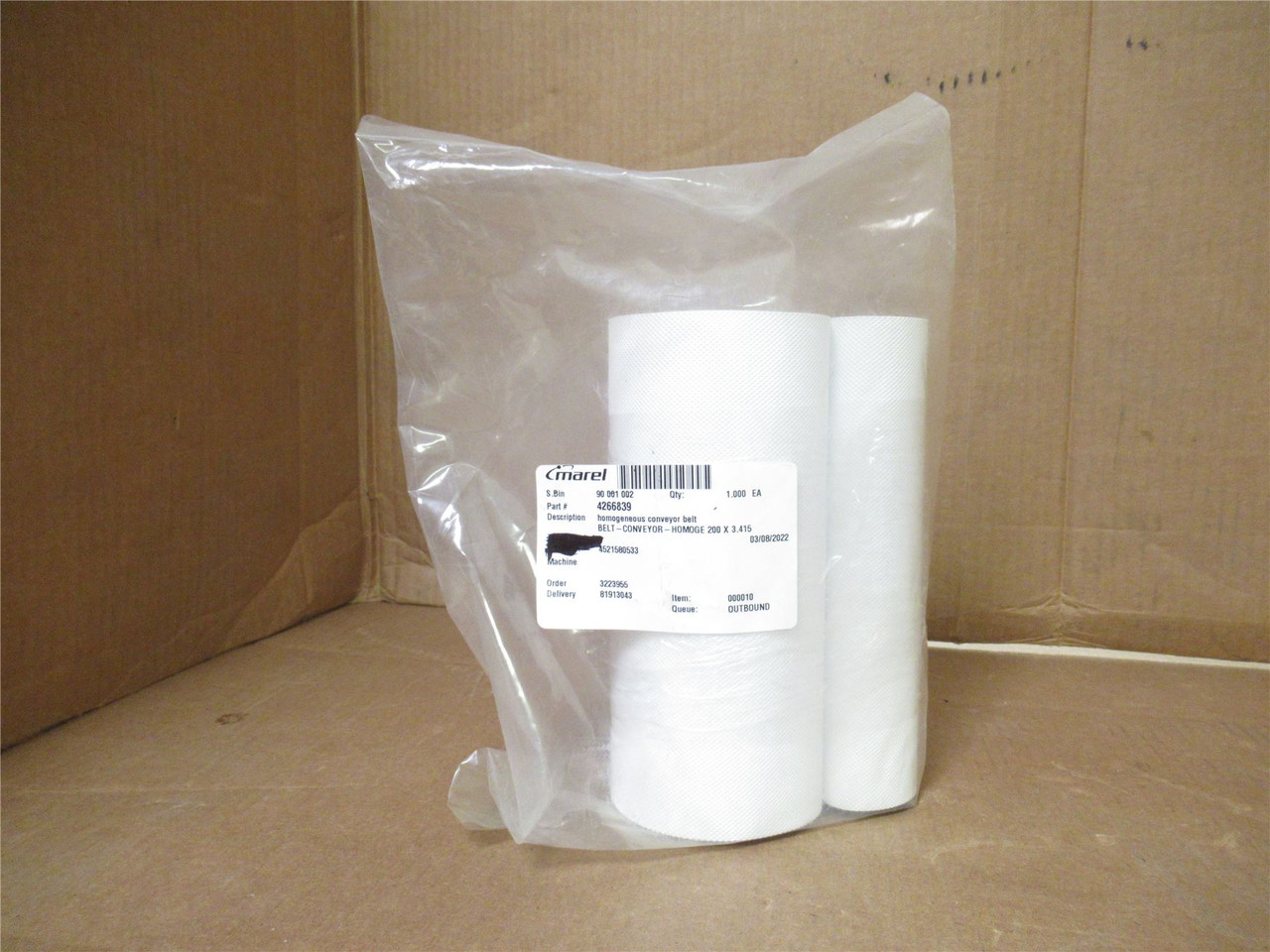 Marel 4266839; Endless Conveyor Belt; 200mm Wide; 3.415' Long