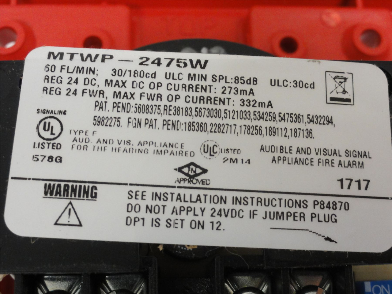 Wheelock 38GV10; Waterproof Multitone Horn 24VDC; 85 to 100dB