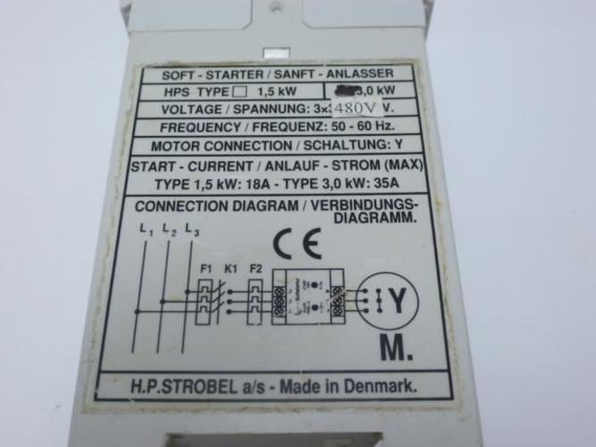 H.P Strobel 14013; Motor Softstarter 35A 3P 480V 4HP